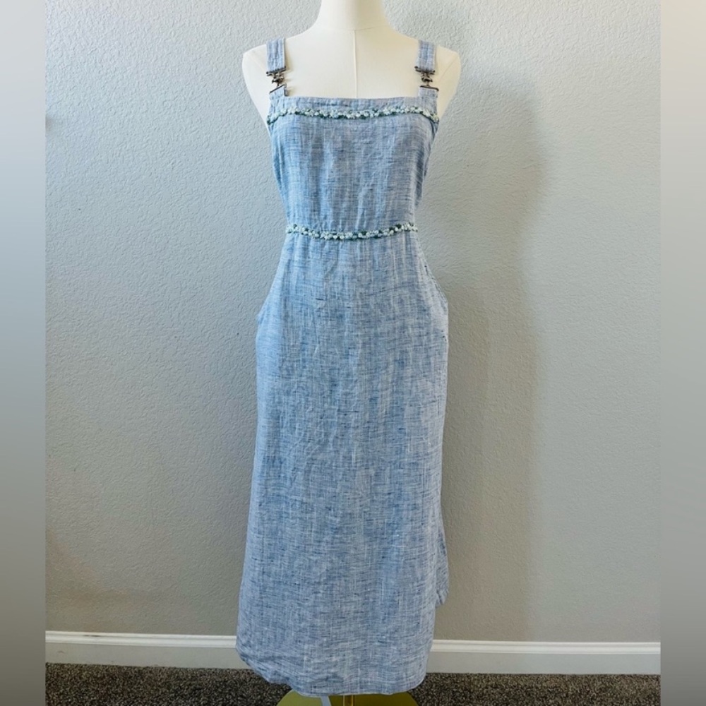 Linen summer overall style cottage core dress